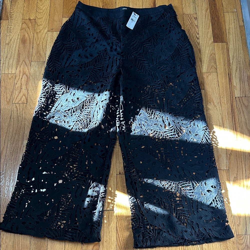 Express Black Textured Pants